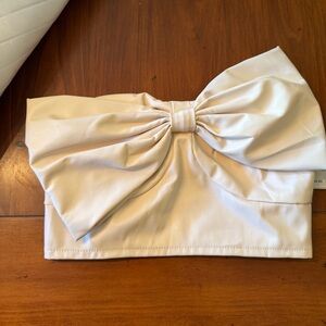 Strapless Bow Bandeau Top in Ivory